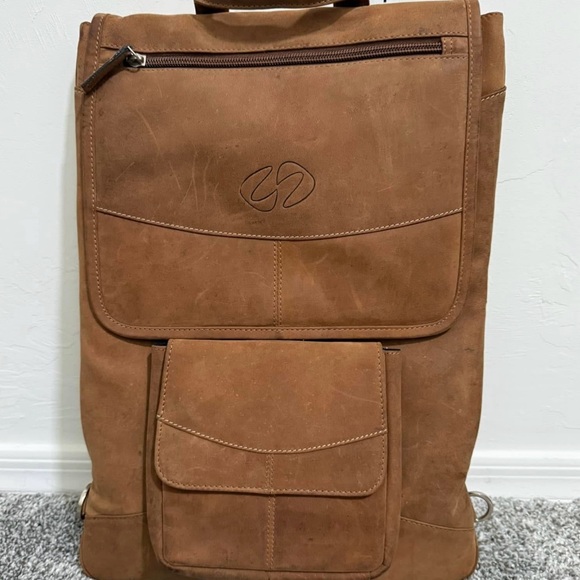 Tan Leather Backpack for Mac or iPad